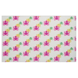 Three funny octopies fabric