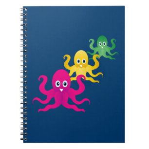 Three funny octopies notebook