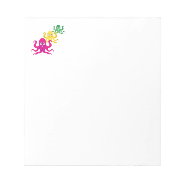Three funny octopies notepad (Front)