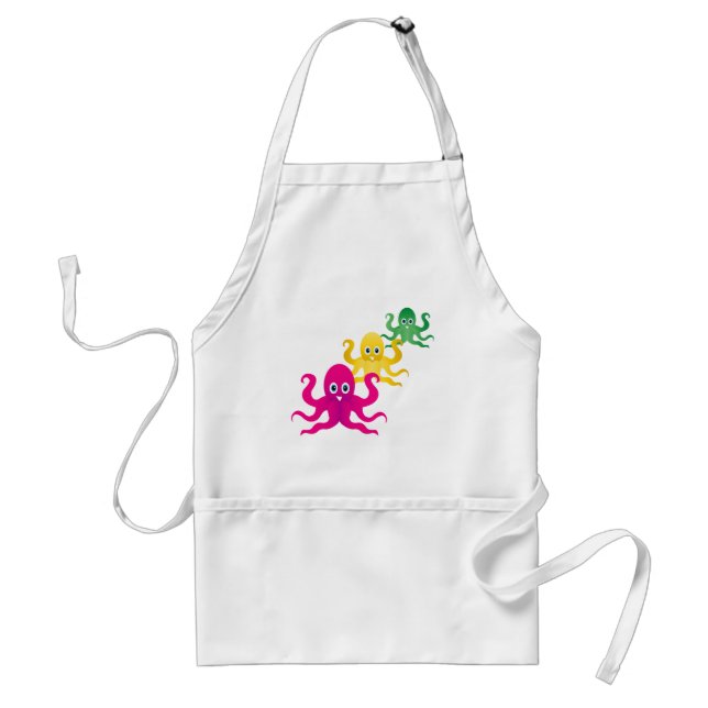 Three funny octopies standard apron (Front)