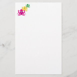 Three funny octopies stationery