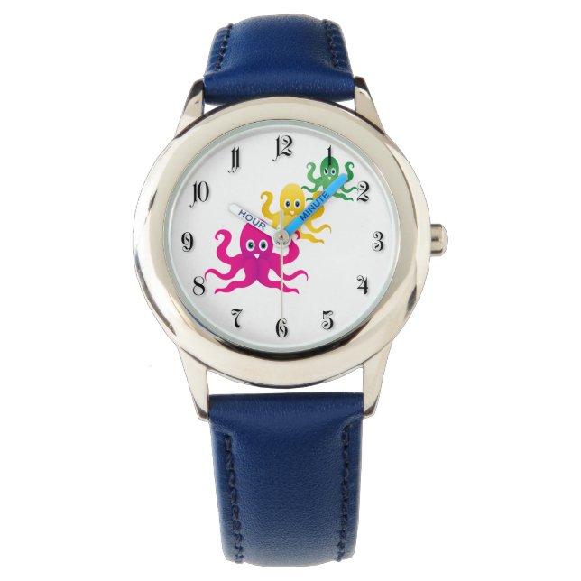 Three funny octopies watch (Front)