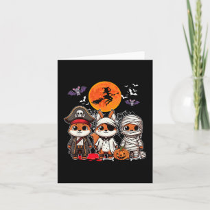 Three Funny Squirrels Costume Pirate Boo Mummy Hal Card