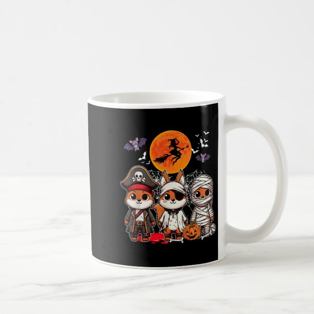 Three Funny Squirrels Costume Pirate Boo Mummy Hal Coffee Mug (Right)
