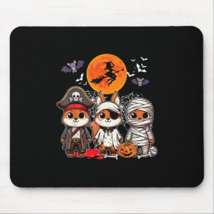 Three Funny Squirrels Costume Pirate Boo Mummy Hal Mouse Mat