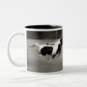Three Galloping Horses Two-Tone Coffee Mug