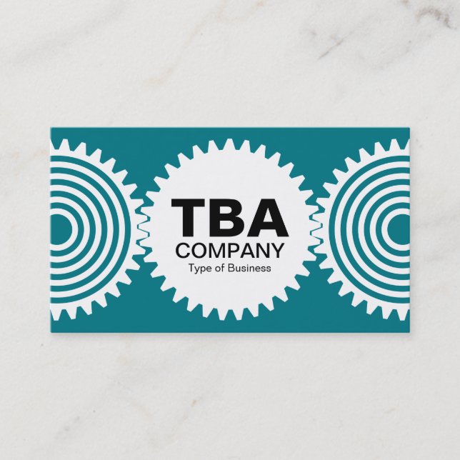 Three Gears v3 - Biscay Bay and White Business Card (Front)