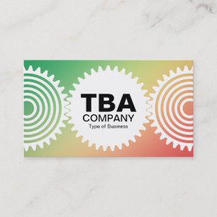 Three Gears v3 - Gradient Grn, Yellw, Red Business Card