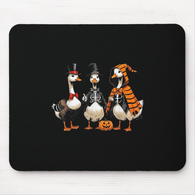 Three Geese Halloween Tee, Halloween Outfits Geese Mouse Mat (Front)
