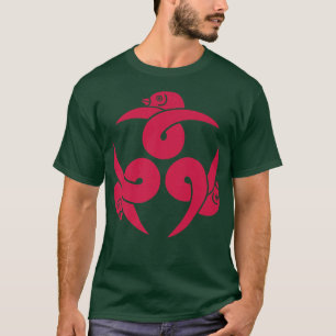 Three Geese Japanese Kamon in sakura pink T-Shirt