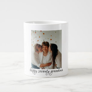 Three generation happy birthday grandma large coffee mug