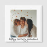 Three generation happy birthday grandma  magnet<br><div class="desc">grand-daughter celebrating grandma's birthday with her mum image 
three generation women has more special bond</div>