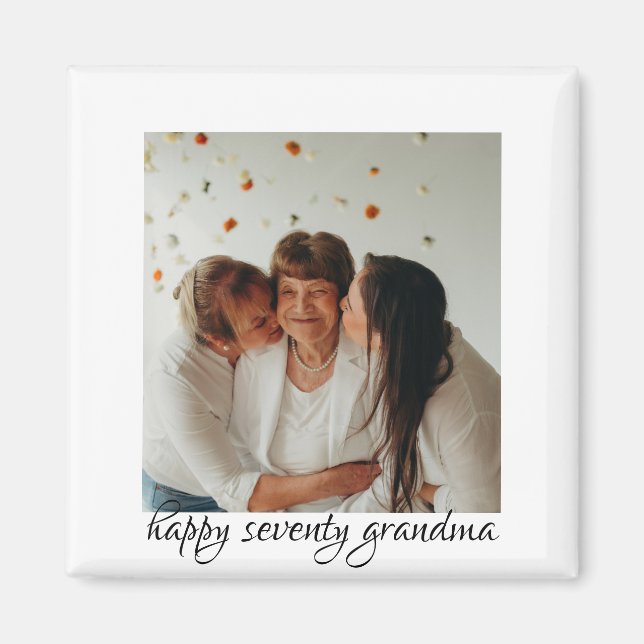 Three generation happy birthday grandma  magnet (Front)