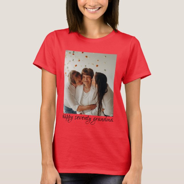 Three generation happy birthday grandma t-shirts (Front)