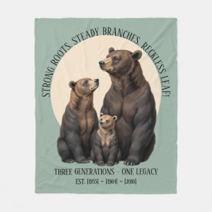 Three Generations Men's Family Custom Fleece Blank Blanket