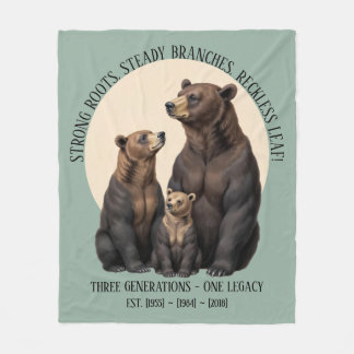 Three Generations Men's Family Custom Fleece Blank Blanket