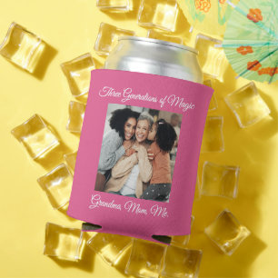 Three Generations of Love Grandma, Mom, Me Photo Can Cooler