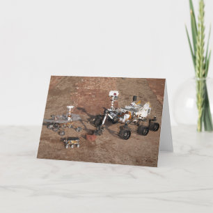 Three Generations Of Mars Rovers. Card