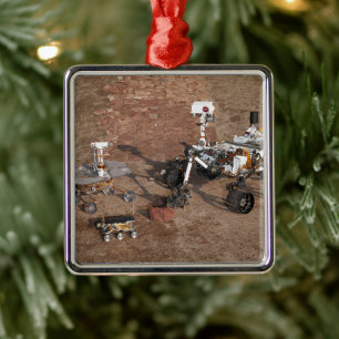 Three Generations Of Mars Rovers. Metal Tree Decoration