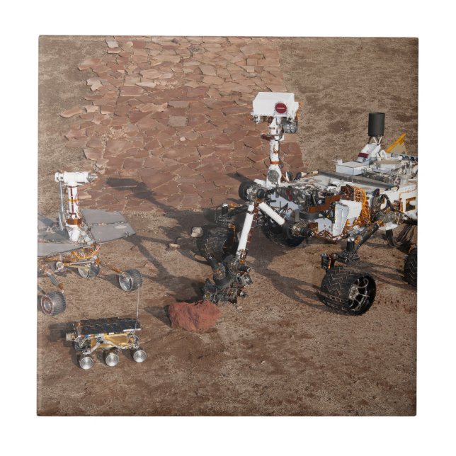 Three Generations Of Mars Rovers. Tile (Front)