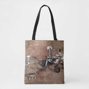 Three Generations Of Mars Rovers. Tote Bag