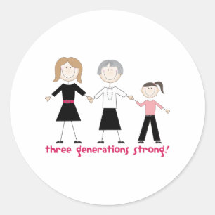 Three Generations Strong Classic Round Sticker