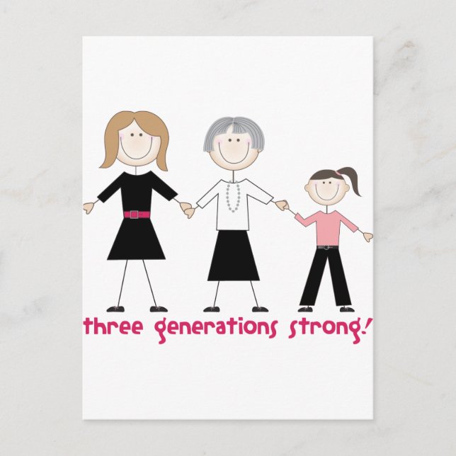 Three Generations Strong Postcard (Front)