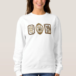 Three Ghost Cats in Ornate Frames Cute Halloween Sweatshirt
