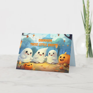 THREE GHOSTS GRANDSON HALLOWEEN CARD