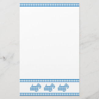 Three Gingham Scottie Dogs Stationery