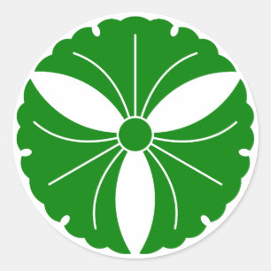 Three ginkgo leaves classic round sticker