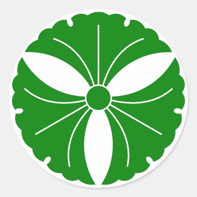 Three ginkgo leaves classic round sticker (Front)