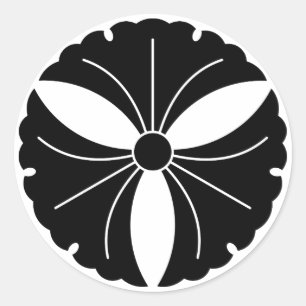 Three ginkgo leaves classic round sticker