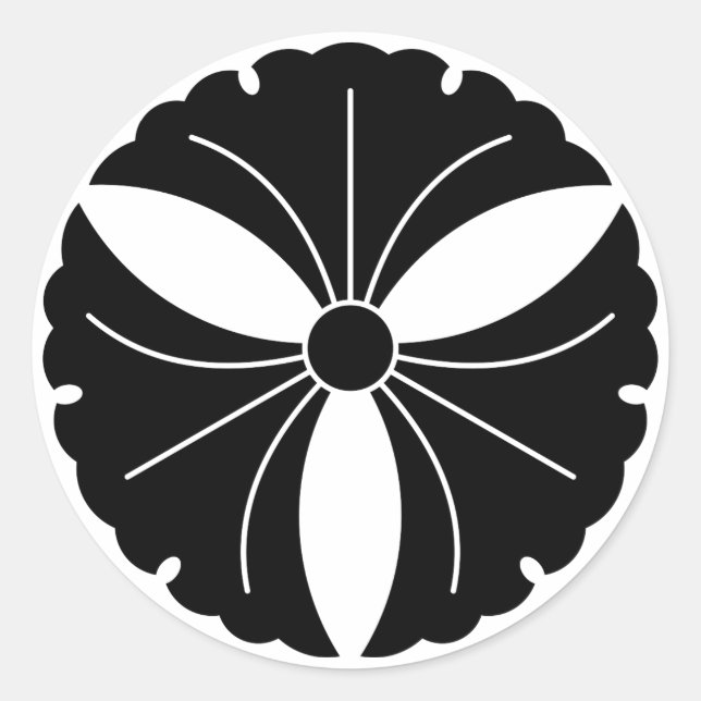 Three ginkgo leaves classic round sticker (Front)