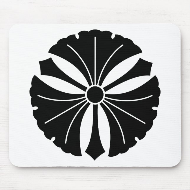 Three ginkgo leaves with swords mouse mat (Front)