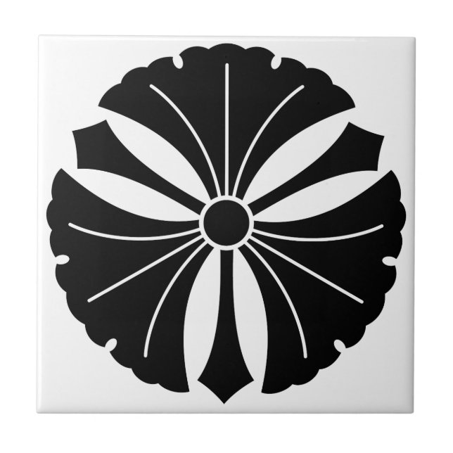 Three ginkgo leaves with swords tile (Front)
