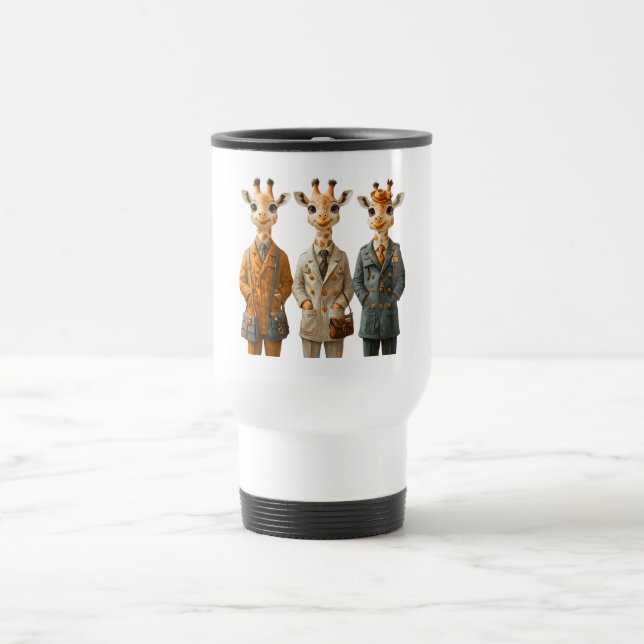 Three Giraffe Travel Thermal Mug (Center)