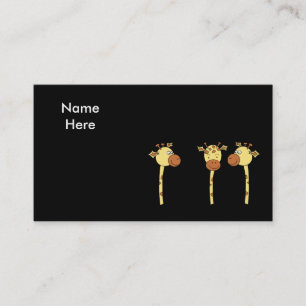 Three Giraffes Cartoon. Business Card