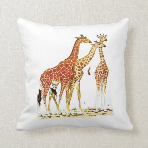 Three Giraffes Illustration Cushion