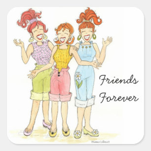 Three girl friends forever sticker