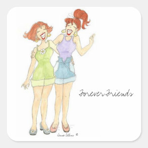 Three girl friends forever sticker