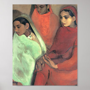 Three Girls By Amrita Sher Gil Poster