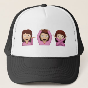 Three Girls Emoji Trucker Hat