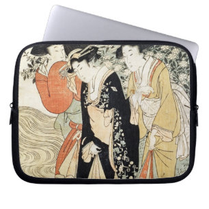 Three girls paddling in a river, from the 'Fashion Laptop Sleeve