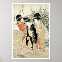 Three girls paddling in a river, from the 'Fashion