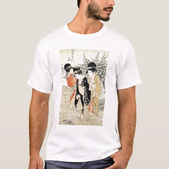 Three girls paddling in a river, from the 'Fashion T-Shirt (Front)