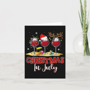 Three Gl Of Red Wine Funny Drinker Christmas In Ju Card