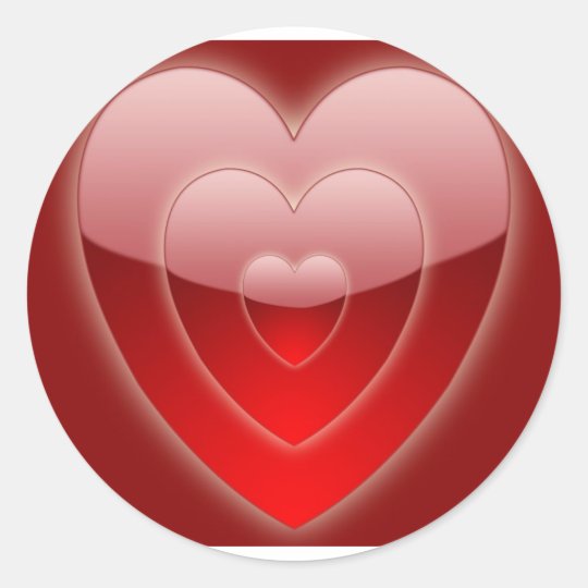 three-glass-hearts-background classic round sticker