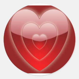 three-glass-hearts-background classic round sticker