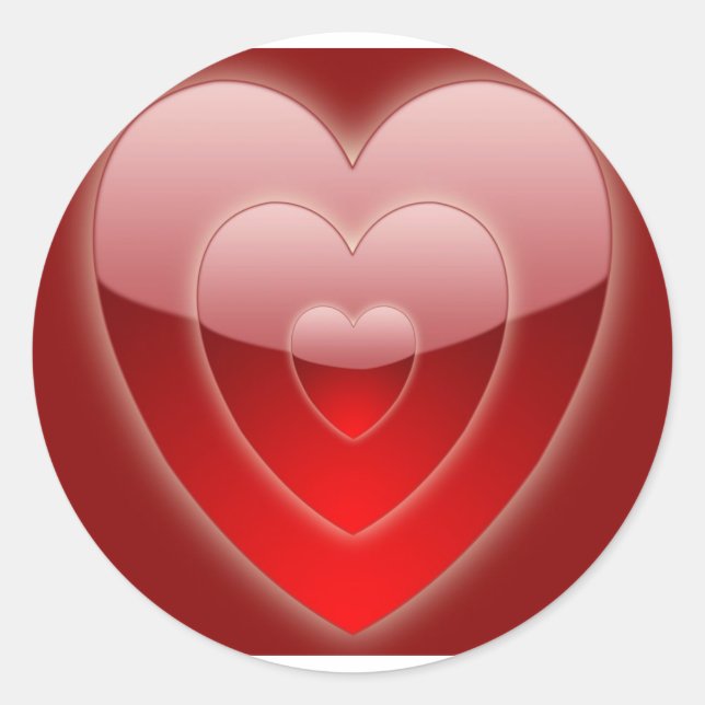 three-glass-hearts-background classic round sticker (Front)